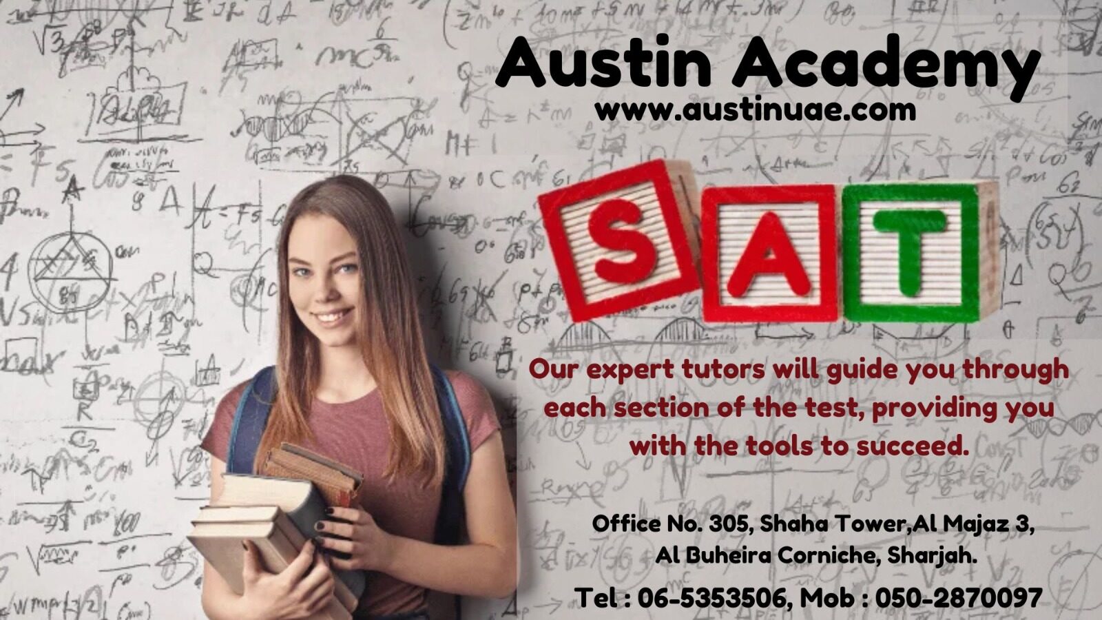 SAT classes in Sharjah with great discount. call 0502870097