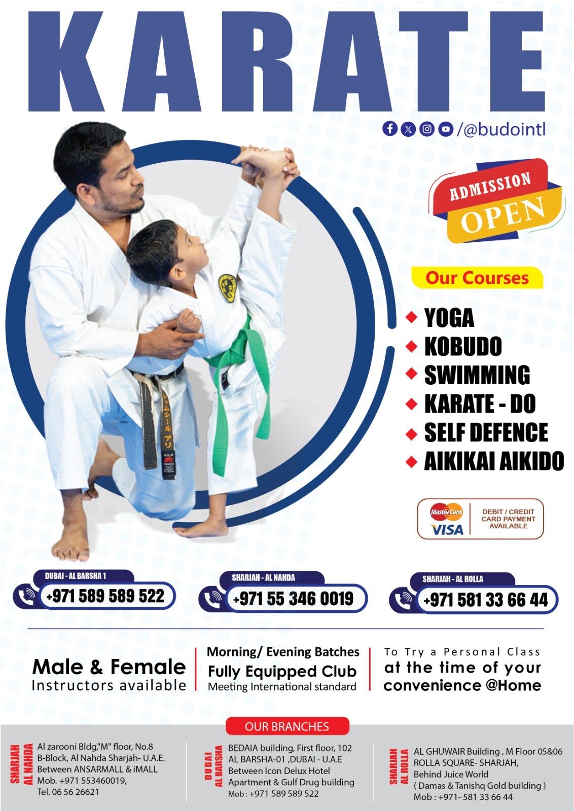 INTERNATIONAL KARATE CENTRE,AL NAHDA,SHARJAH,0553460019