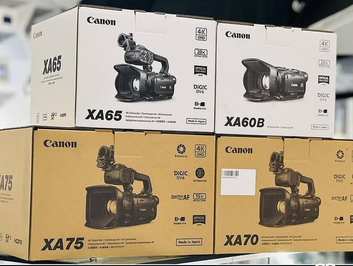 Canon XA75, Sony FDR-AX43, Panasonic HC-X1200, DJI Osmo Pocket 3, Insta360 X5,