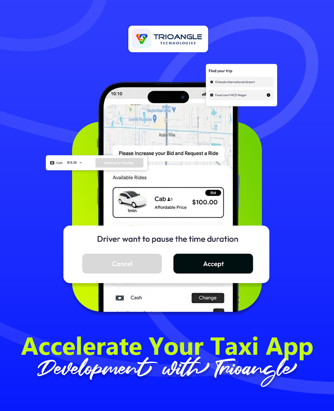 Accelerate your taxi app development with Trioangle