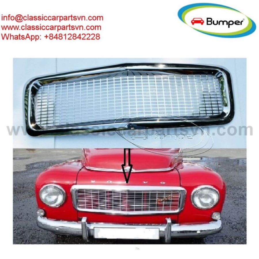 Front grille Volvo PV Duett, PV444, PV544 by stainless steel new