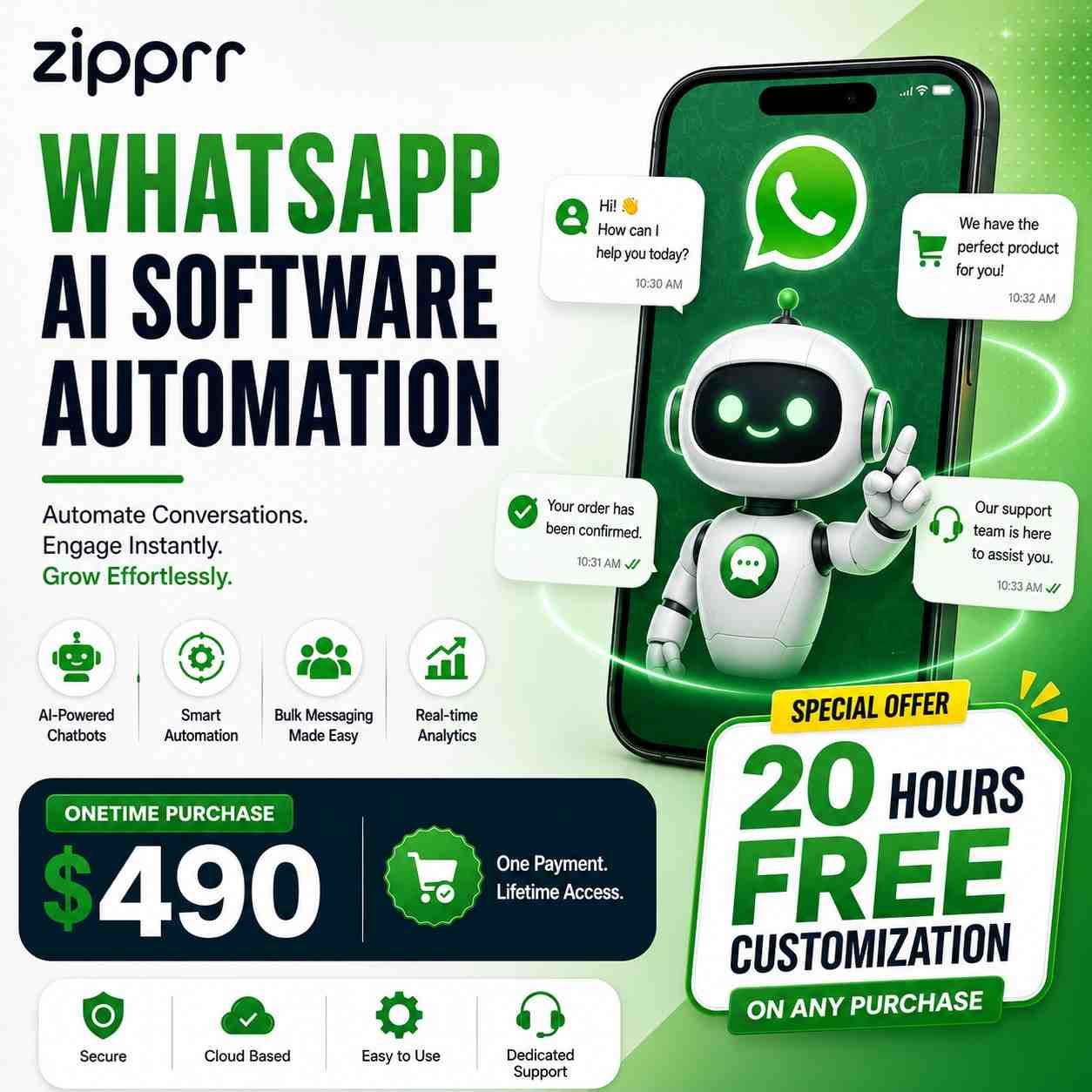 WhatsApp Automation Software — Pay Once, Own the Source Code | Zipprr